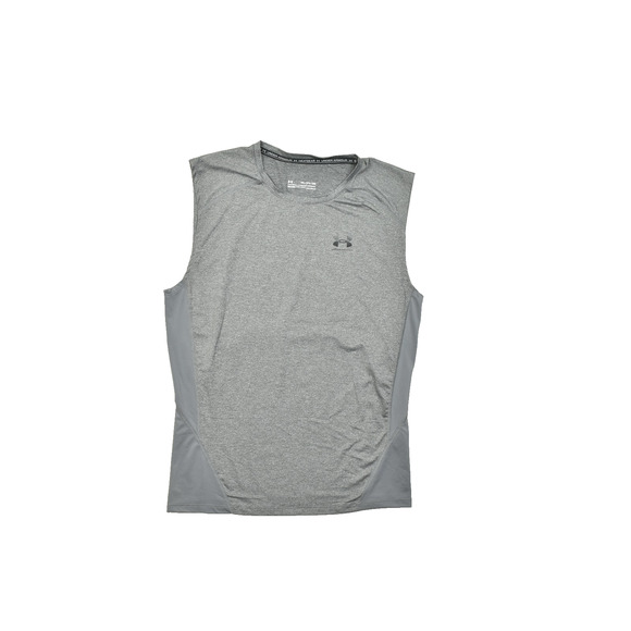 Men's Under Armour HeatGear Gray Sleeveless Compression Shirt Size 3XL - Picture 1 of 8